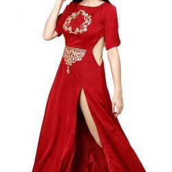 Violet By Preeti Singhal Red Long Slit Kurta